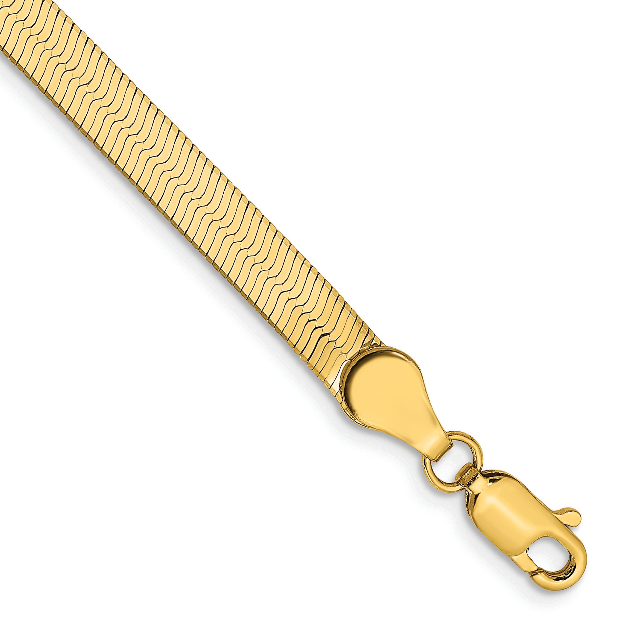 14K 7 inch 4mm Silky Herringbone with Lobster Clasp Bracelet Main image