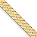 14K Yellow Gold Solid Herringbone Chain Necklace 4mm