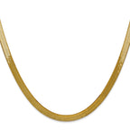 14K Yellow Gold Solid Herringbone Chain Necklace 5mm