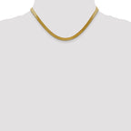 14K Yellow Gold Solid Herringbone Chain Necklace 5mm