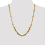 14K 8 inch 5mm Silky Herringbone with Lobster Clasp Bracelet