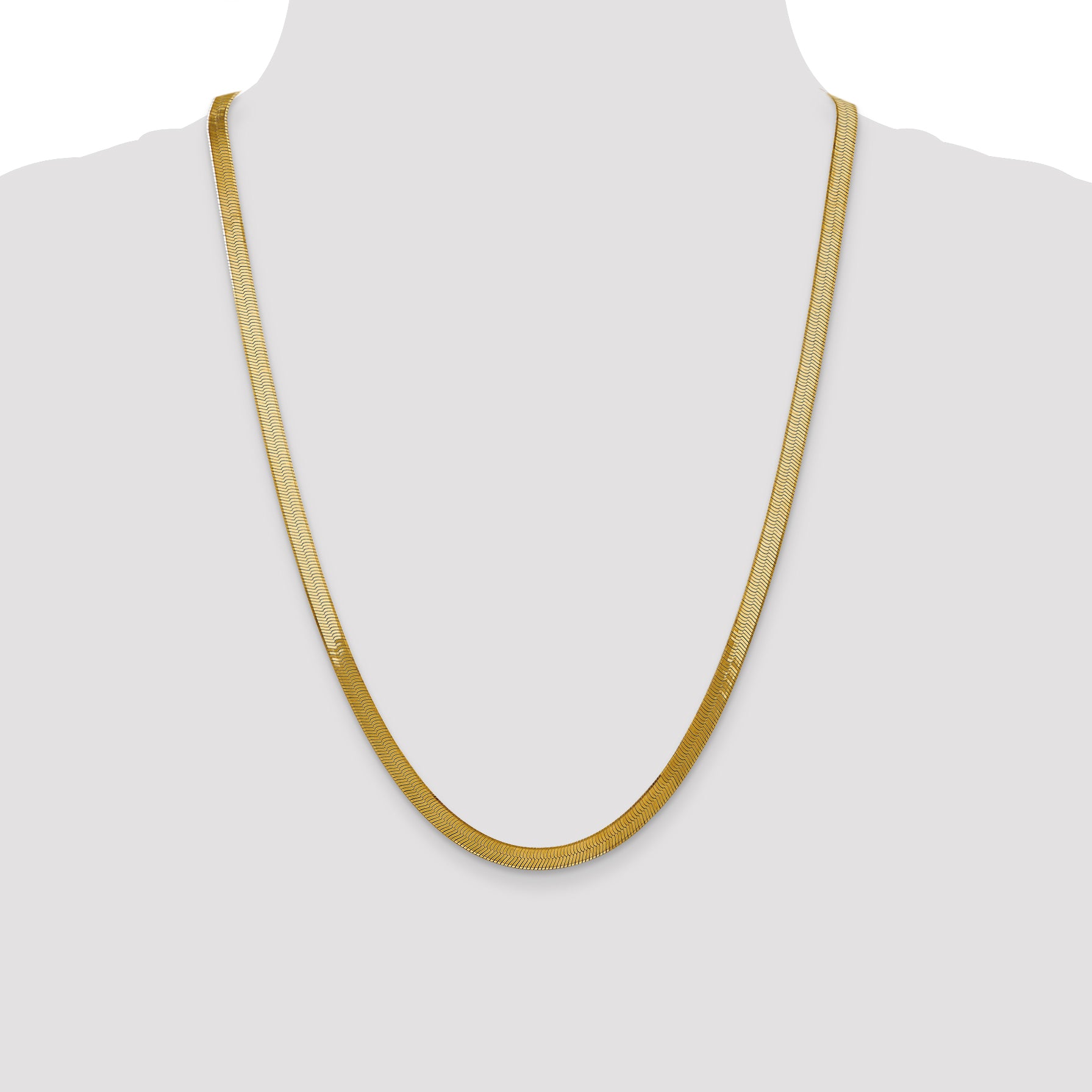 14K 8 inch 5mm Silky Herringbone with Lobster Clasp Bracelet