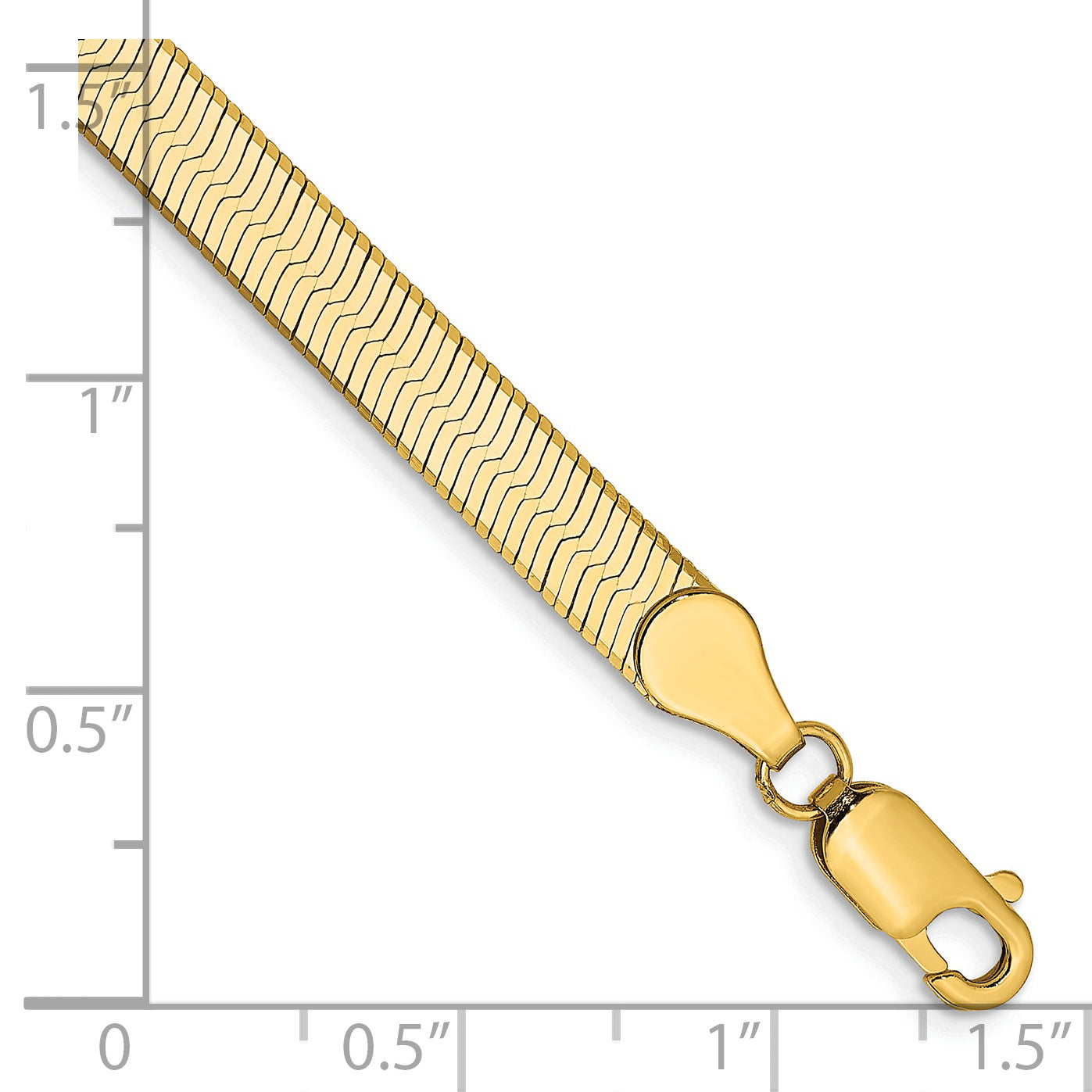 14K 7 inch 5mm Silky Herringbone with Lobster Clasp Bracelet Secondary image