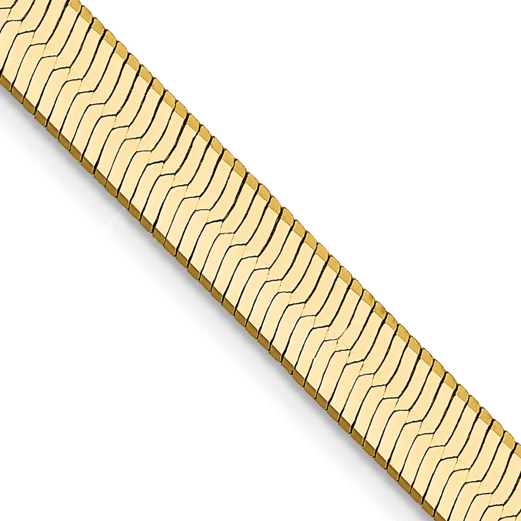 14K Yellow Gold Solid Herringbone Chain Necklace 5mm