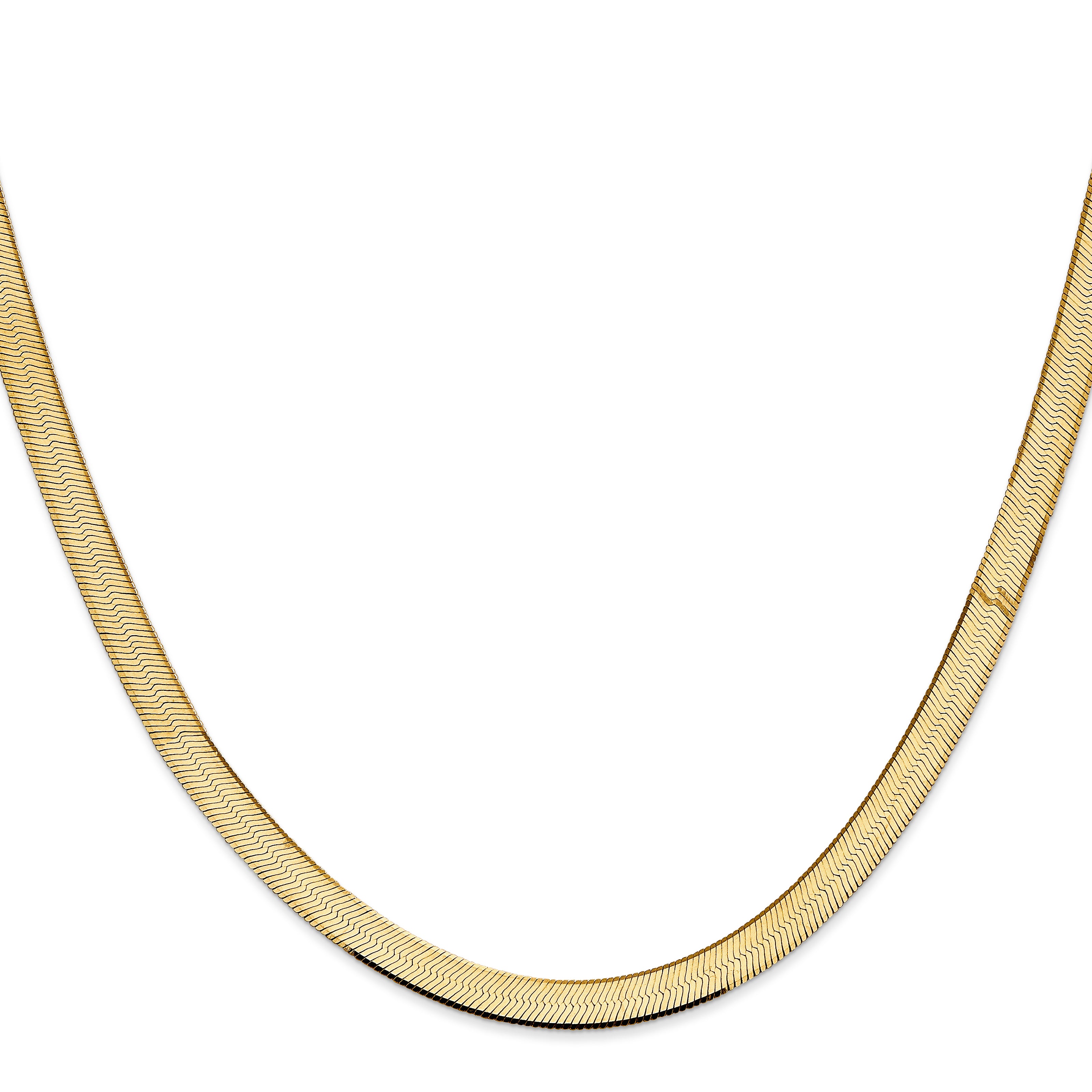 14K 8 inch 5.5mm Silky Herringbone with Lobster Clasp Bracelet