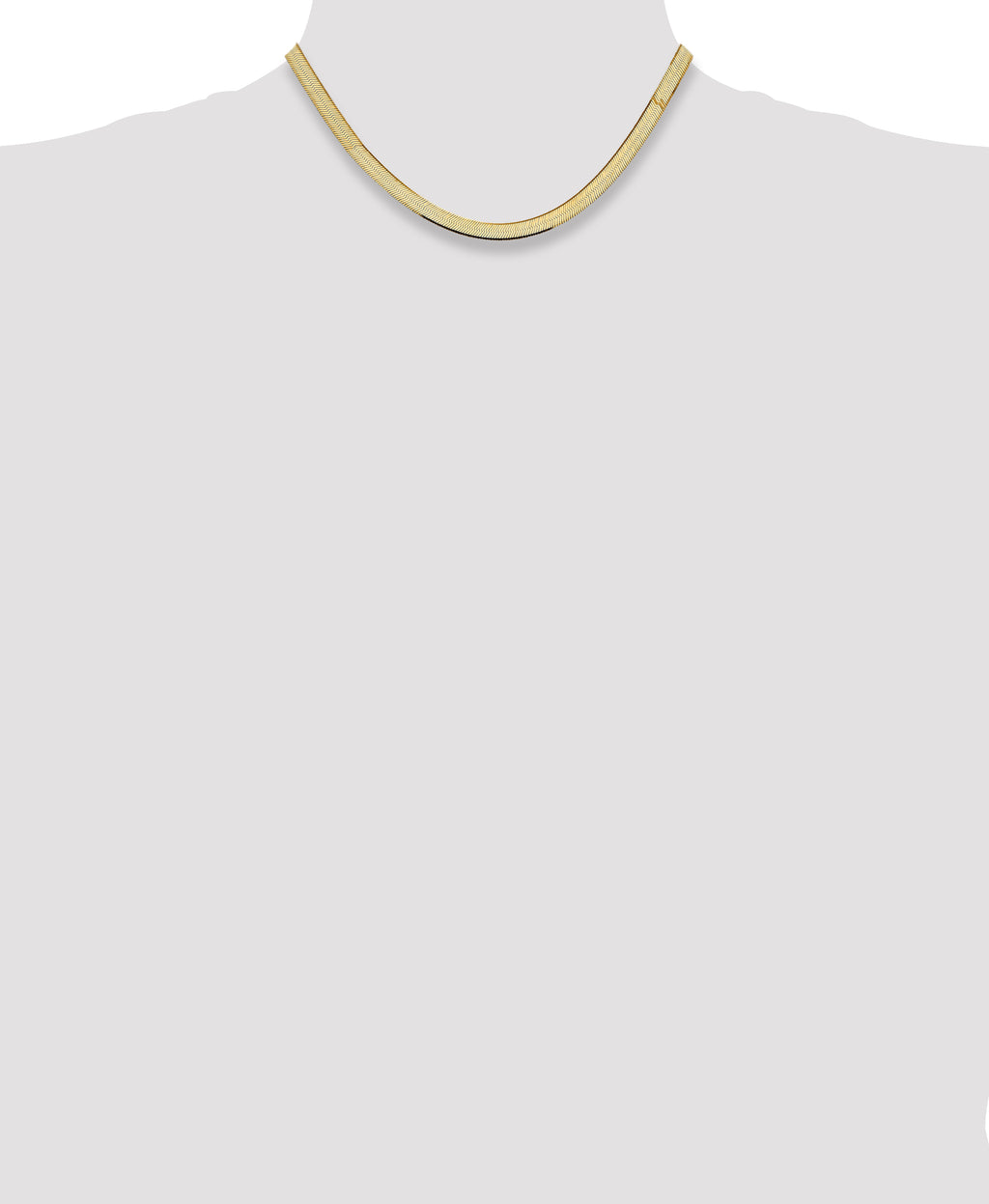 14K Yellow Gold Solid Herringbone Chain Necklace 5.5mm