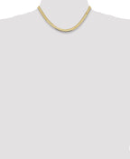 14K Yellow Gold Solid Herringbone Chain Necklace 5.5mm