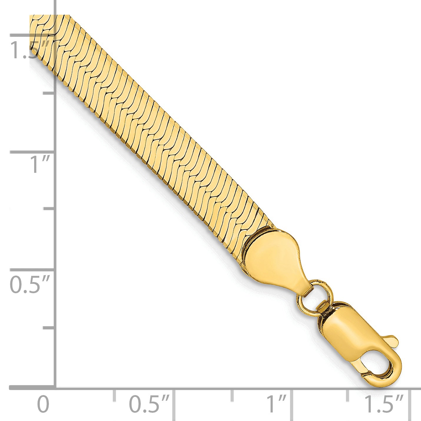 14K 7 inch 5.5mm Silky Herringbone with Lobster Clasp Bracelet Secondary image