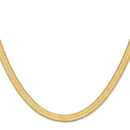 14K 8 inch 6.5mm Silky Herringbone with Lobster Clasp Bracelet