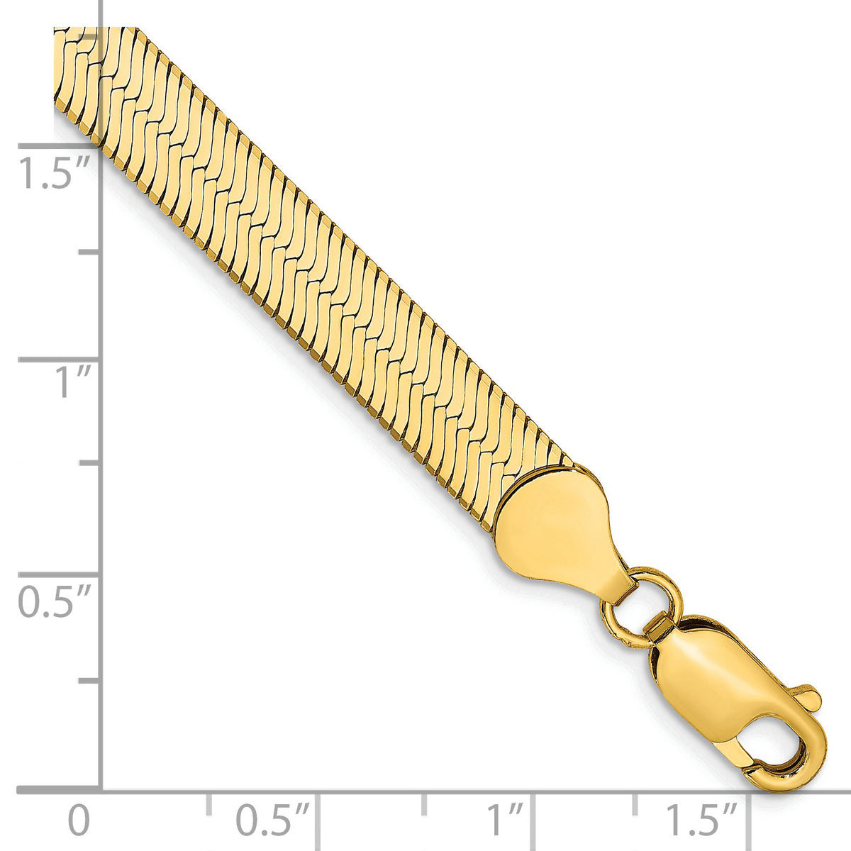 14K Yellow Gold Solid Herringbone Chain Necklace 6.5mm, 7–24 Inch - Sophia Jewelers