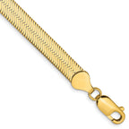 14K Yellow Gold Solid Herringbone Chain Necklace 6.5mm, 7–24 Inch - Sophia Jewelers