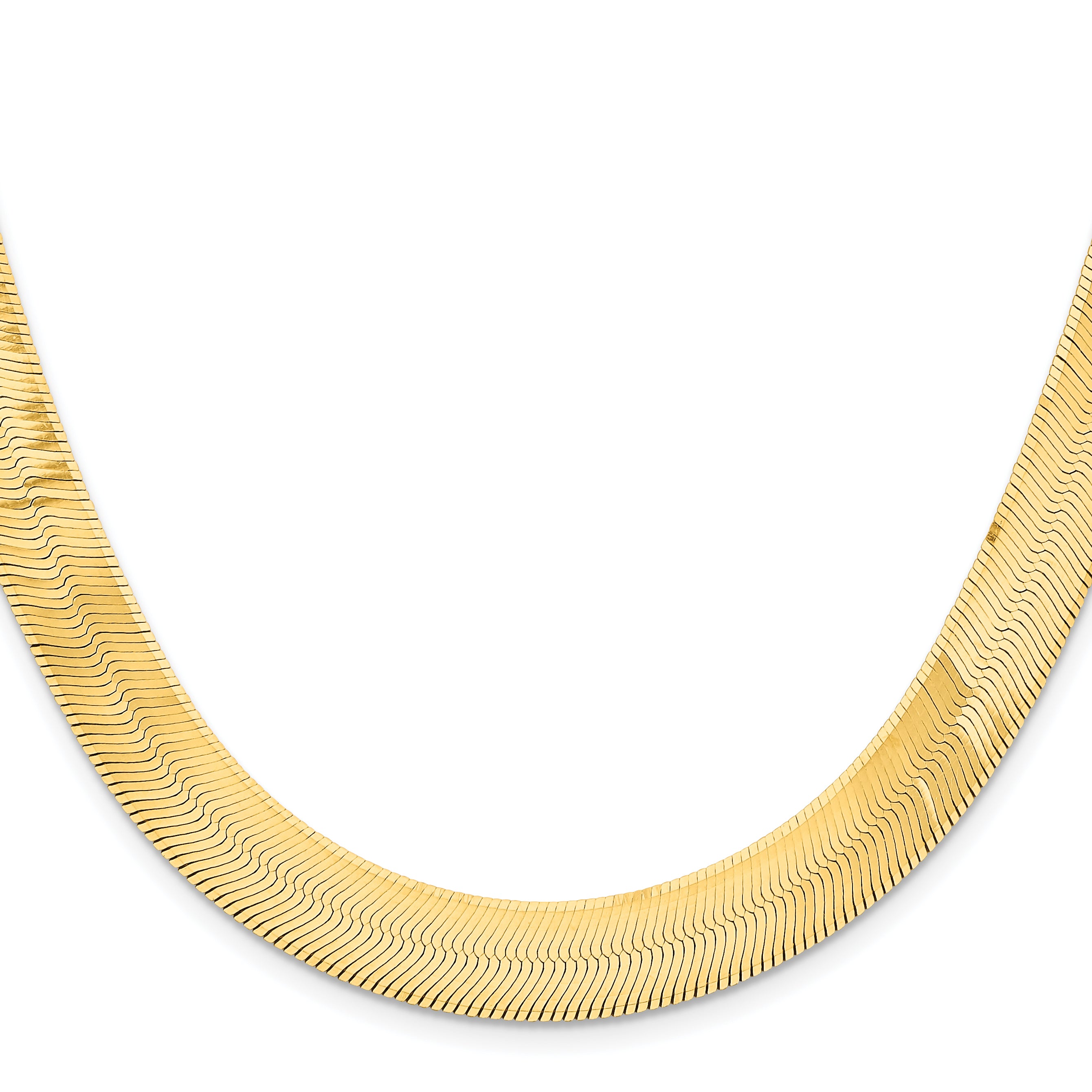 14K 8 inch 10mm Silky Herringbone with Lobster Clasp Bracelet