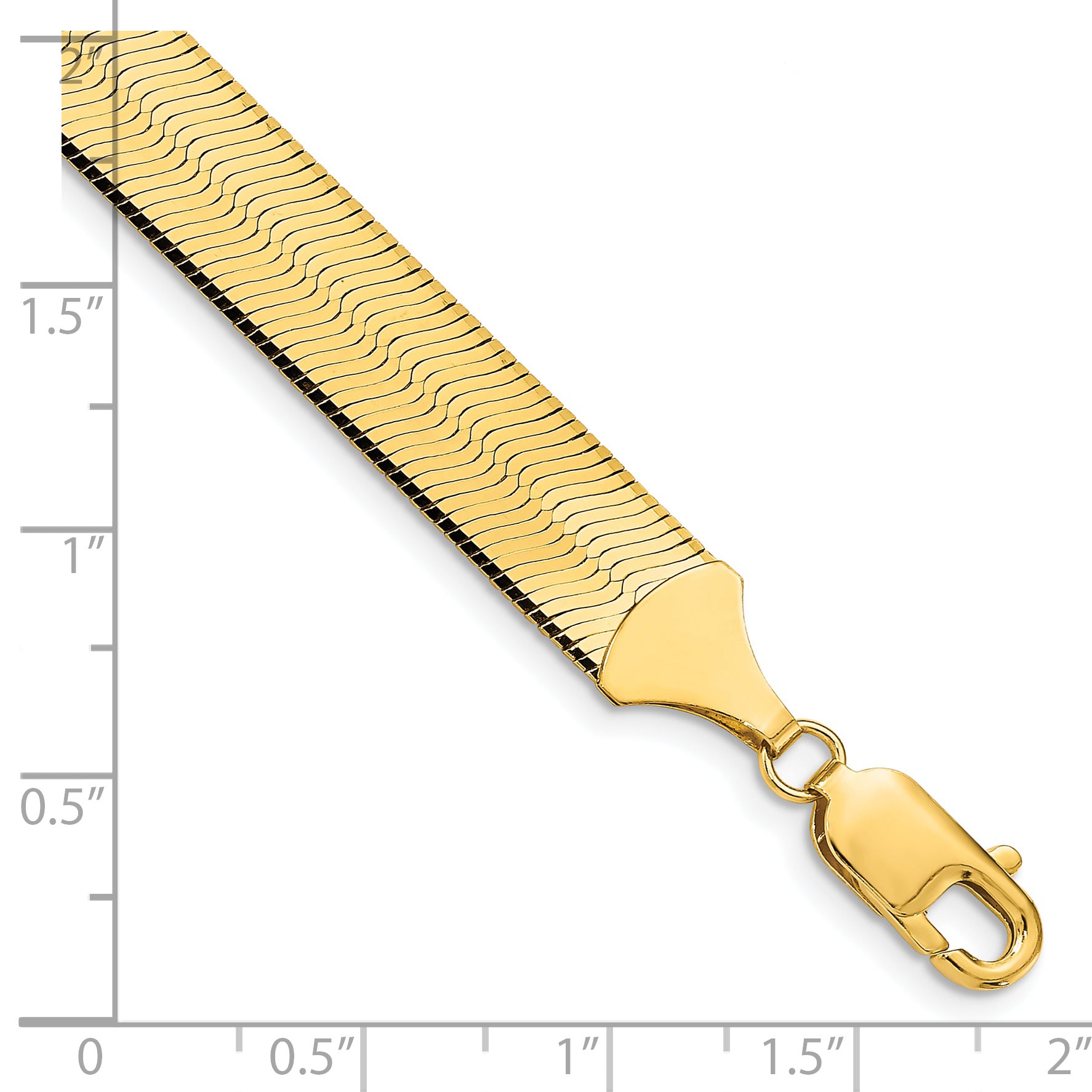 14K 7 inch 10mm Silky Herringbone with Lobster Clasp Bracelet Secondary image
