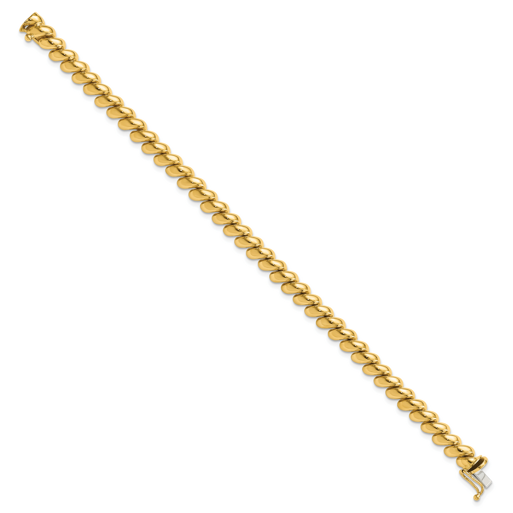 14k Polished 6mm 7 inch San Marco Bracelet
