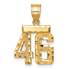 Number 46 Charm in 14K Yellow Gold, Brushed & Diamond-Cut - Sophia Jewelers