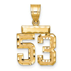 Number 53 Charm in 14K Yellow Gold, Brushed & Diamond-Cut - Sophia Jewelers