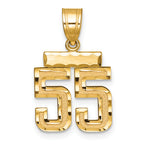 Small Number 55 Charm in 14K Yellow Gold, Diamond-Cut - Sophia Jewelers