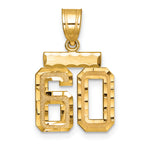 Number 60 Charm in 14K Yellow Gold, Brushed & Diamond-Cut - Sophia Jewelers