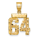 Number 64 Charm in 14K Yellow Gold, Brushed & Diamond-Cut - Sophia Jewelers