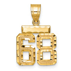 Number 68 Charm in 14K Yellow Gold, Brushed & Diamond-Cut - Sophia Jewelers