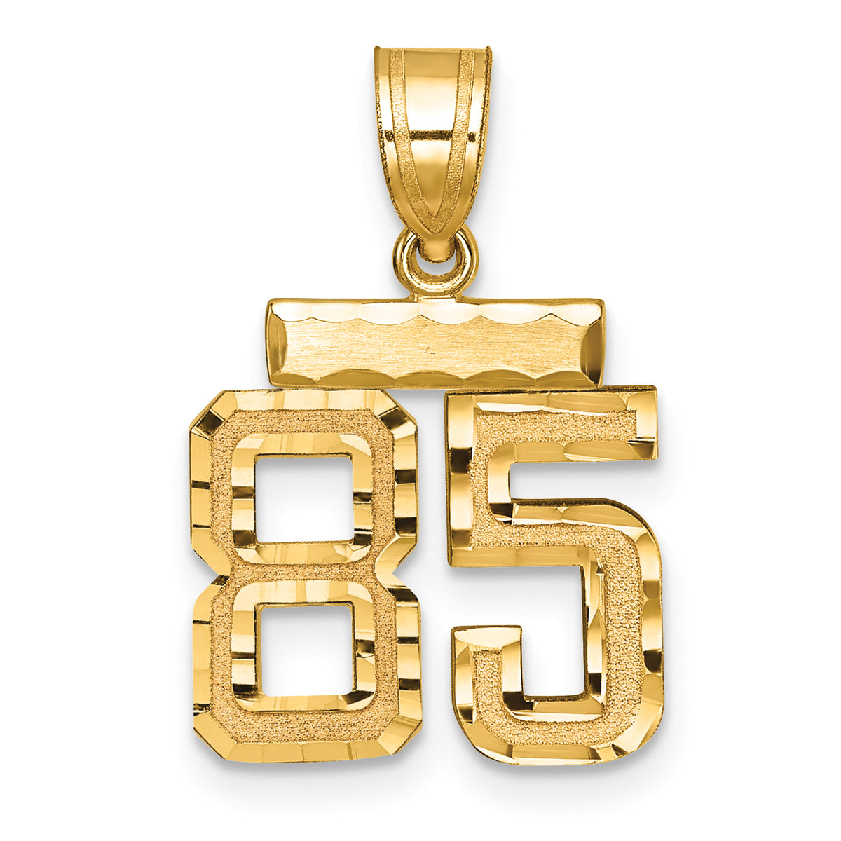Number 85 Charm in 14K Yellow Gold, Diamond-Cut - Sophia Jewelers