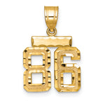 Number 86 Charm in 14K Yellow Gold, Brushed & Diamond-Cut - Sophia Jewelers