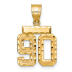 Number 90 Charm in 14K Yellow Gold, Brushed & Diamond-Cut - Sophia Jewelers