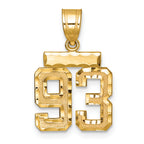 Small Number 93 Charm in 14K Yellow Gold, Diamond-Cut - Sophia Jewelers