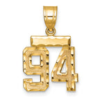 Number 94 Charm in 14K Yellow Gold, Brushed & Diamond-Cut - Sophia Jewelers
