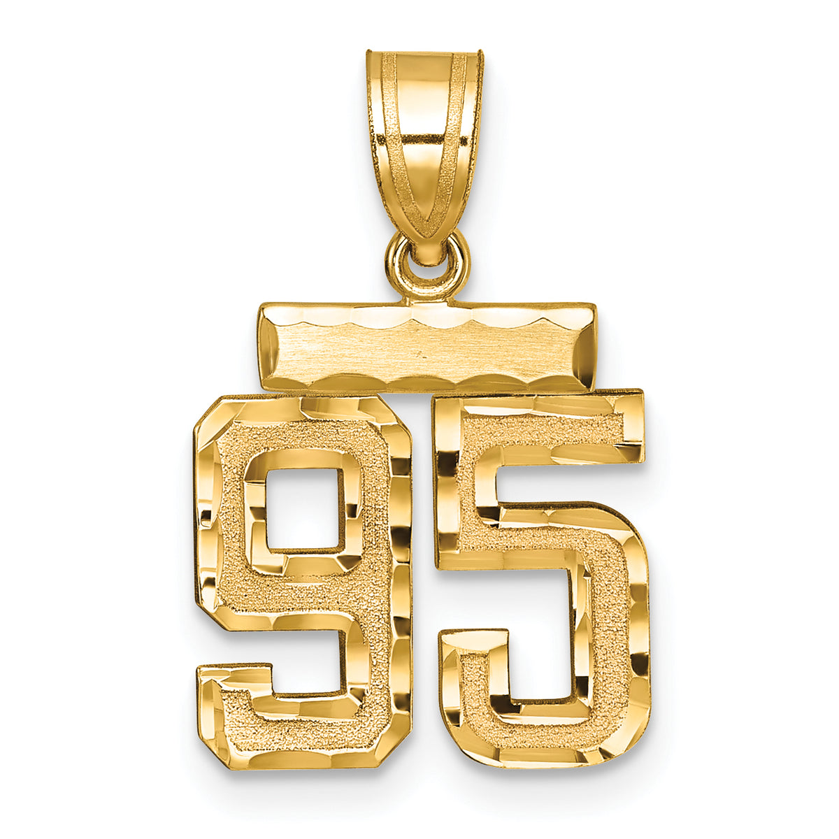 Number 95 Charm in 14K Yellow Gold, Diamond-Cut - Sophia Jewelers