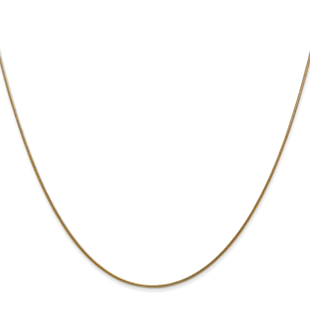14K Yellow Gold Solid Snake Chain Necklace 0.8mm