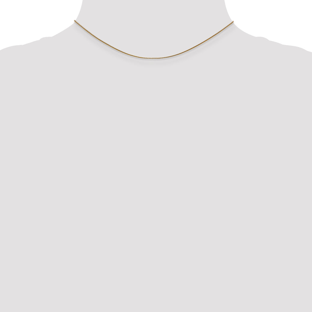 14K Yellow Gold Solid Snake Chain Necklace 0.8mm