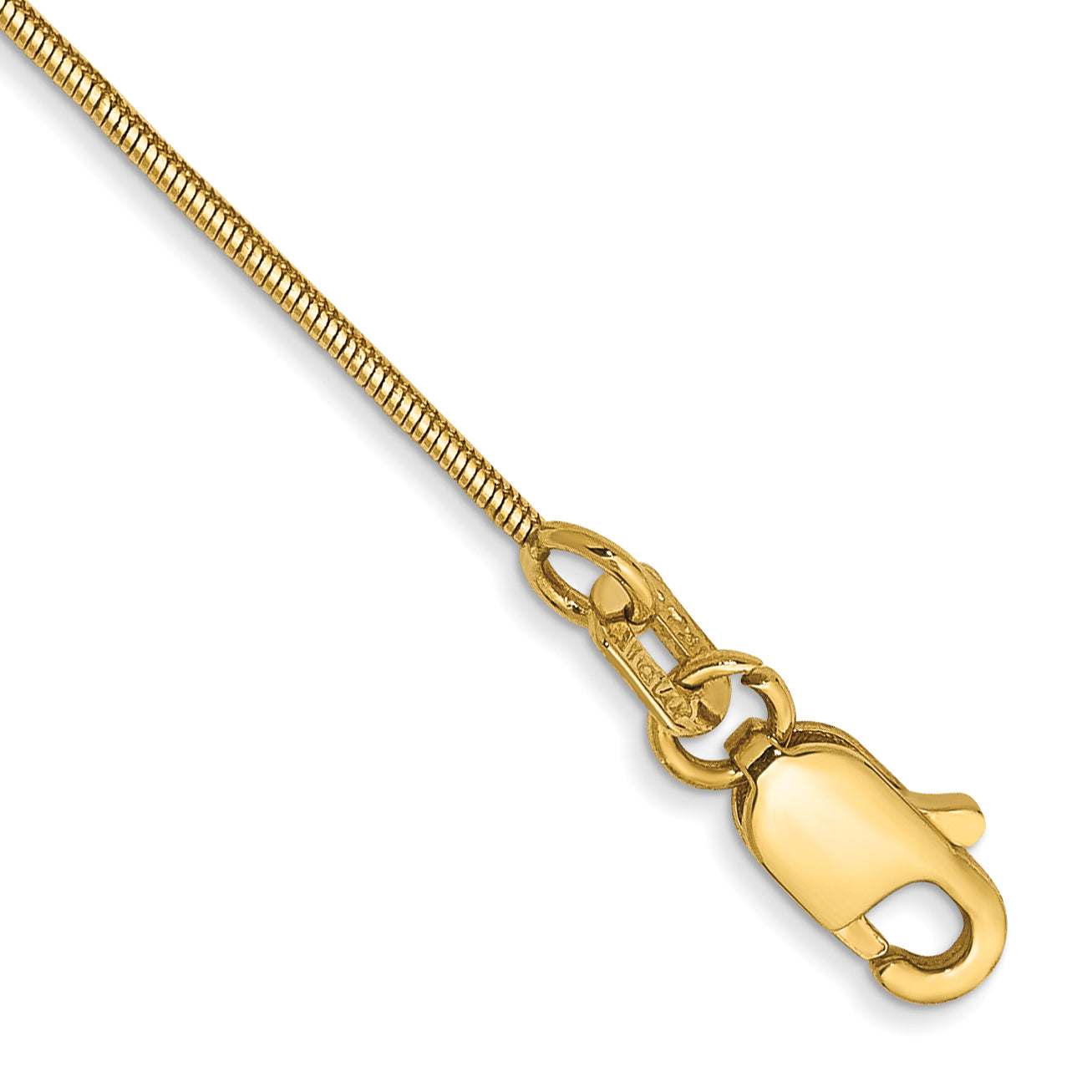 14K 9 inch .8mm Round Snake with Lobster Clasp Anklet Main image
