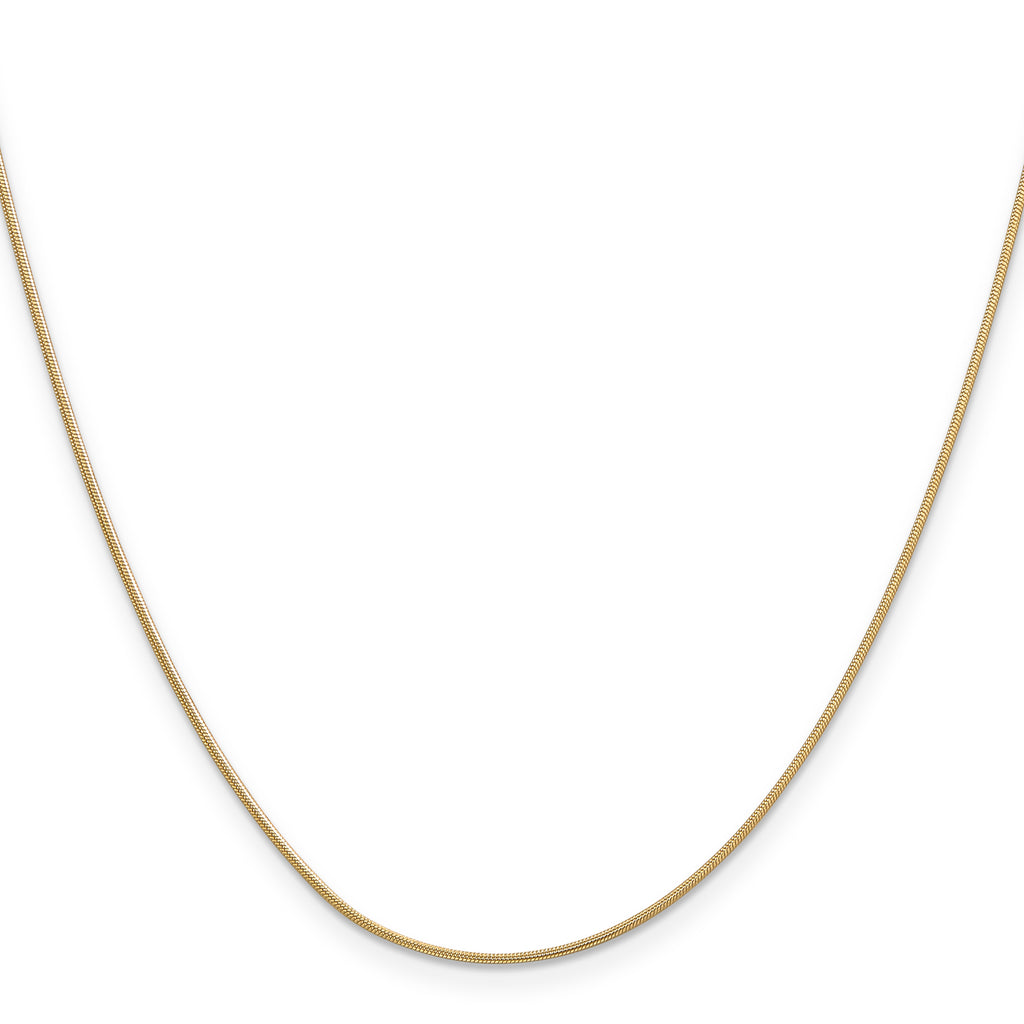 14K 8 inch .9mm Round Snake with Lobster Clasp Bracelet