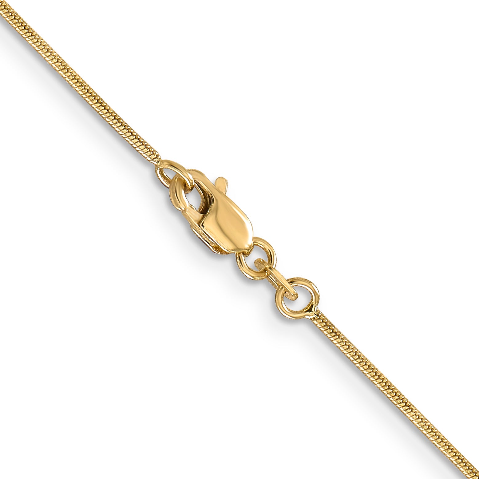 14K 8 inch .9mm Round Snake with Lobster Clasp Bracelet