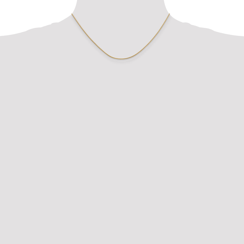 14K Yellow Gold Solid Snake Chain Necklace 0.9mm