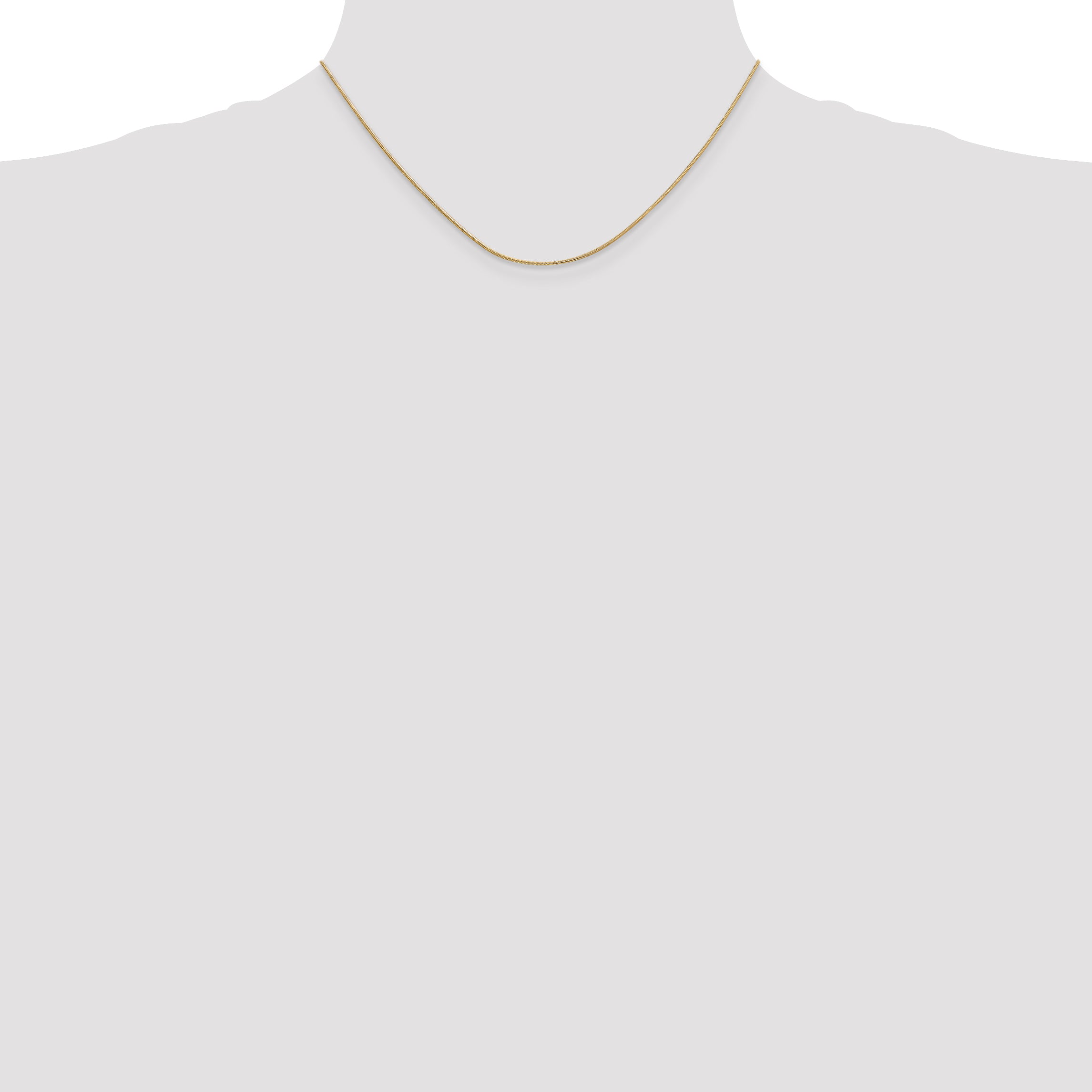 14K Yellow Gold Solid Snake Chain Necklace 0.9mm