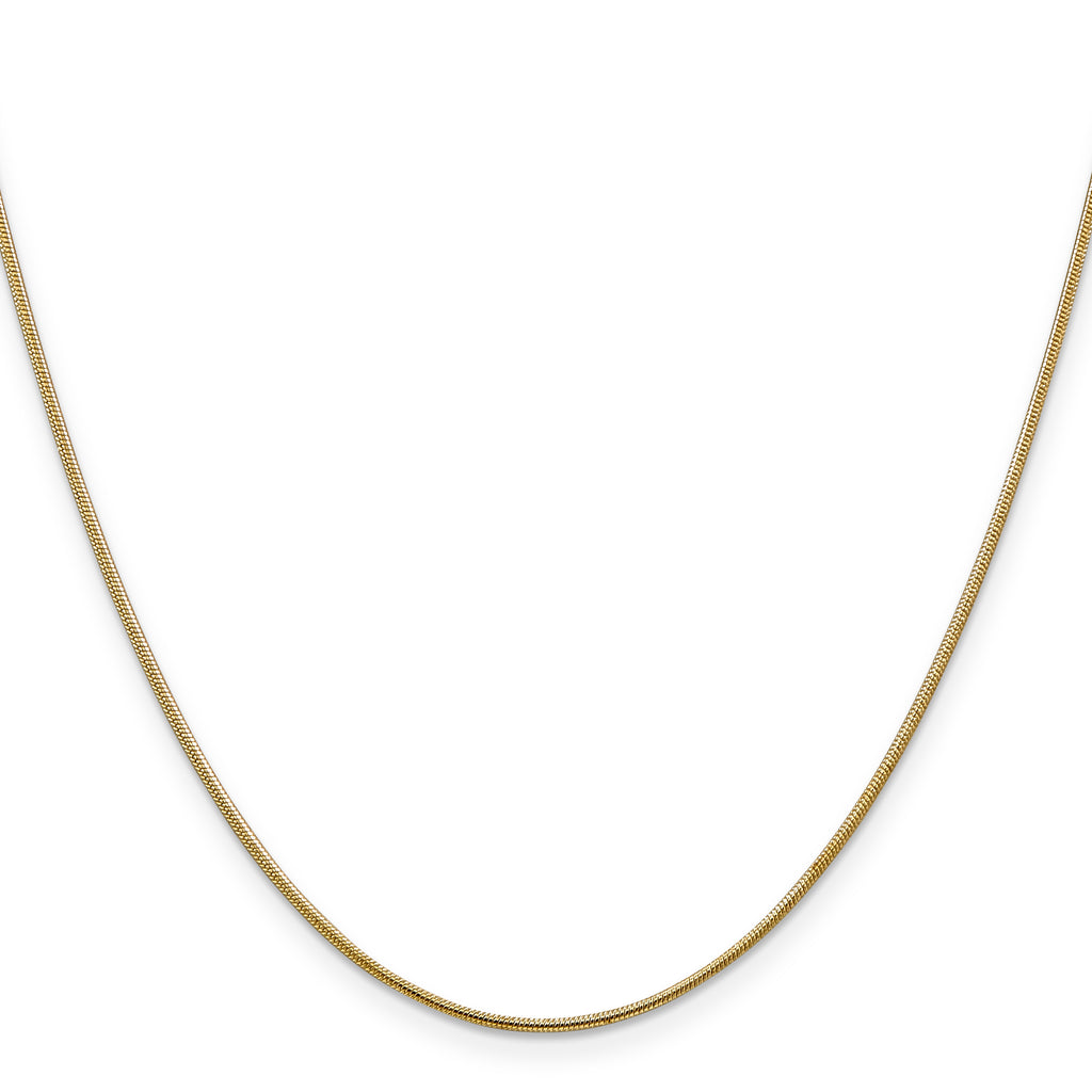 14K 30 inch 1.1mm Round Snake with Lobster Clasp Chain