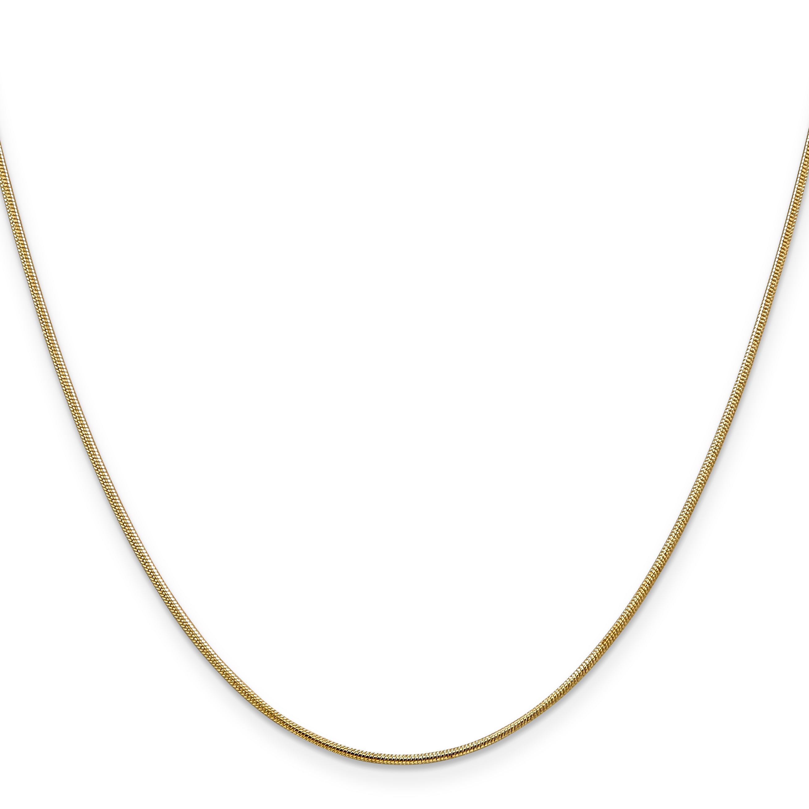 14K 30 inch 1.1mm Round Snake with Lobster Clasp Chain