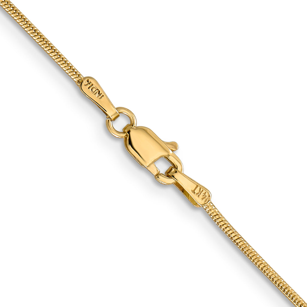 14K 30 inch 1.1mm Round Snake with Lobster Clasp Chain