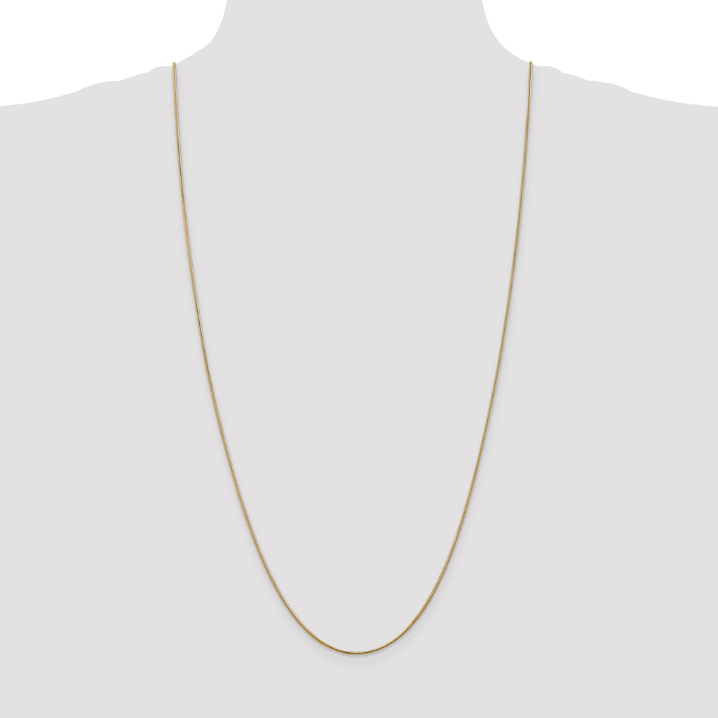 14K 30 inch 1.1mm Round Snake with Lobster Clasp Chain
