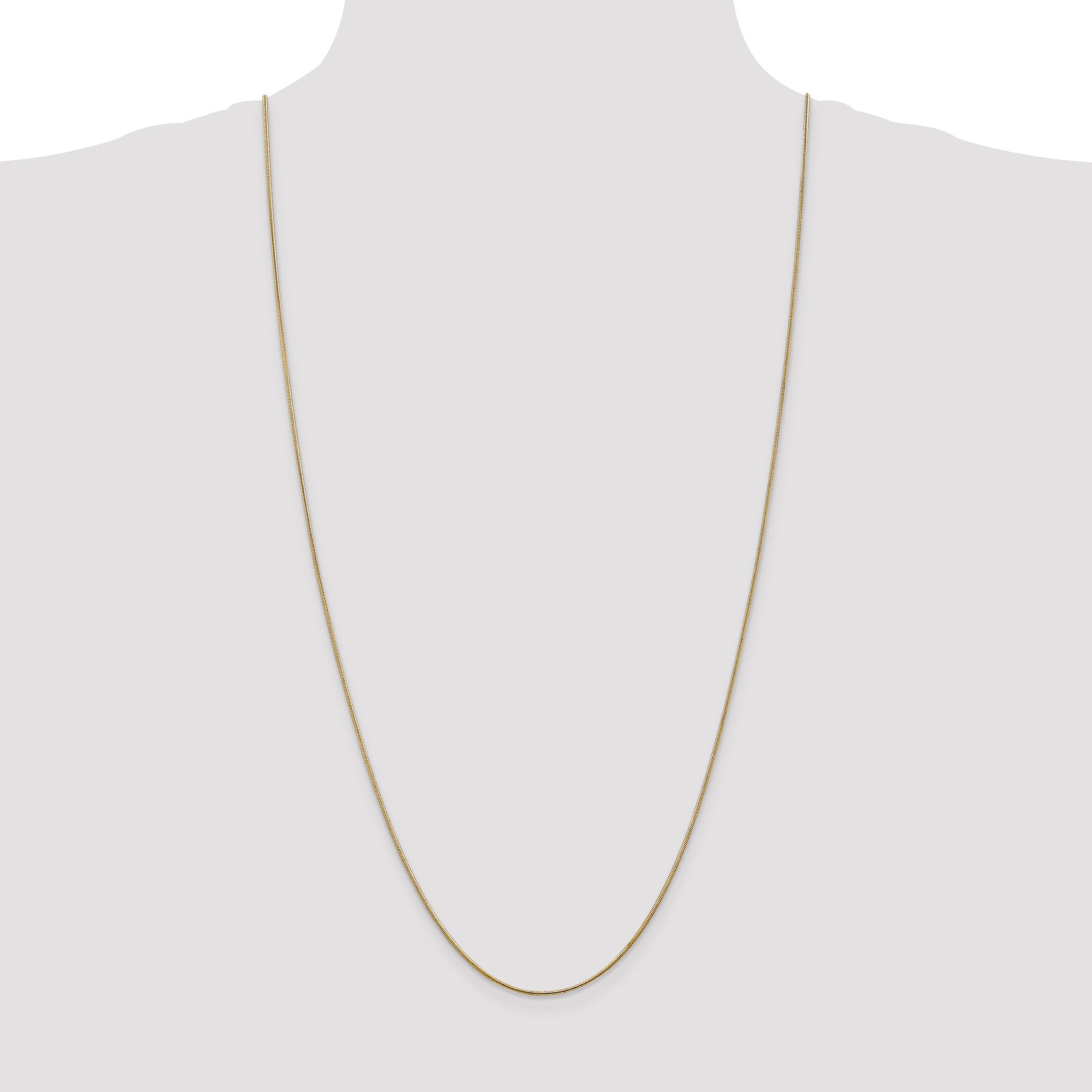 14K 30 inch 1.1mm Round Snake with Lobster Clasp Chain