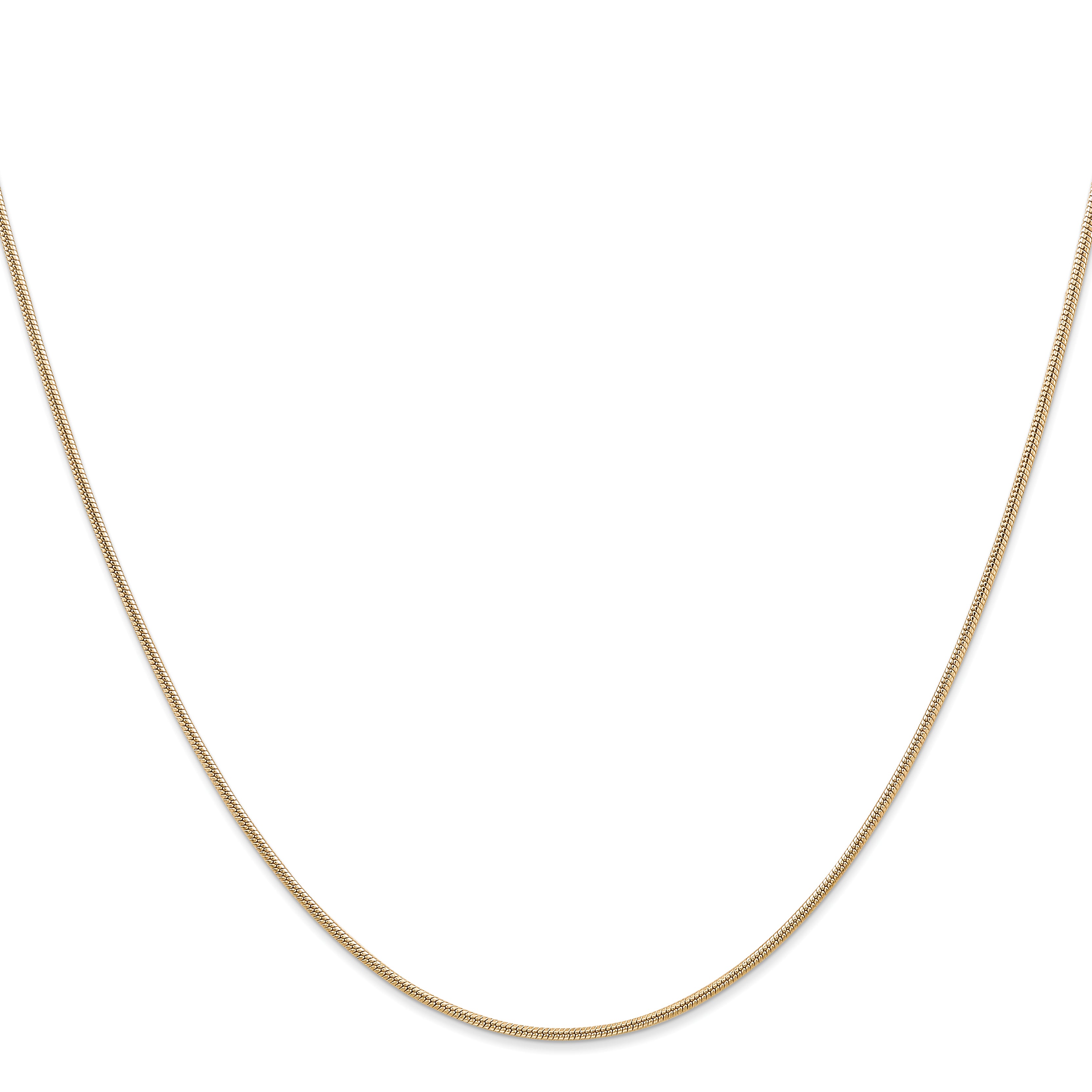 14K 16 inch 1.4mm Round Snake Lobster Clasp Chain