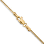 14K Yellow Gold Solid Snake Chain Necklace 1.4mm