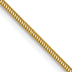 14K Yellow Gold Solid Snake Chain Necklace 1.4mm