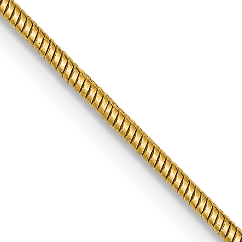 14K 16 inch 1.4mm Round Snake Lobster Clasp Chain Main image