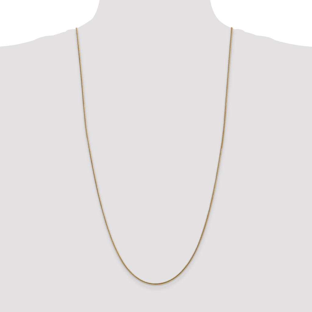 14K Yellow Gold Solid Snake Chain Necklace 1.6mm