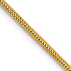14K Yellow Gold Solid Snake Chain Necklace 1.85mm