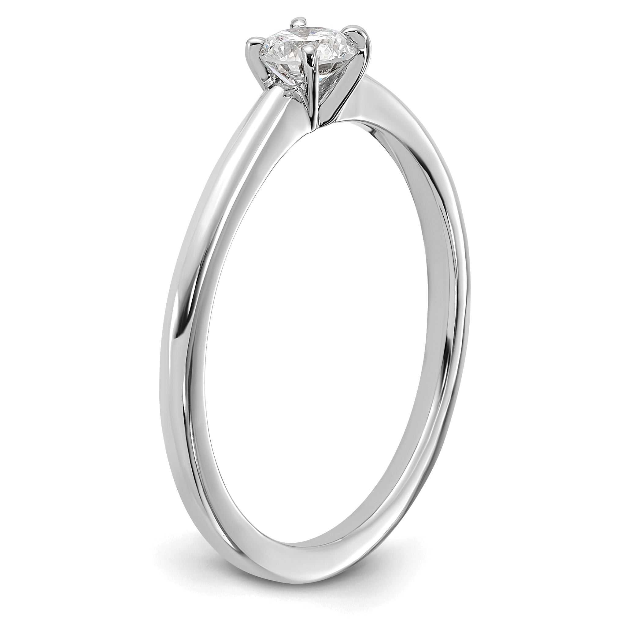 14k White Gold 1/4 carat Certified Lab Grown Diamond VS+ F+ Round Complete Solitaire Engagement Ring