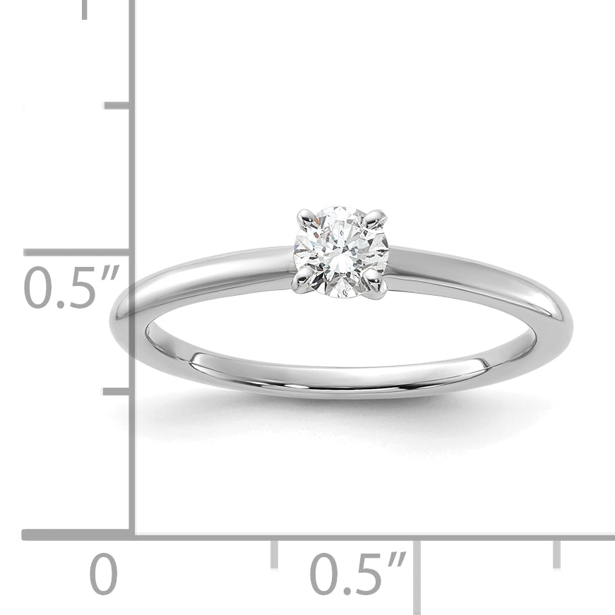 14k White Gold 1/4 carat Certified Lab Grown Diamond VS+ F+ Round Complete Solitaire Engagement Ring